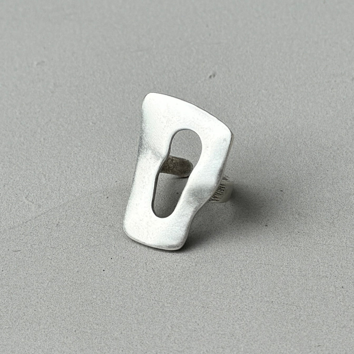 Oversized Abstract Statement Silver Ring