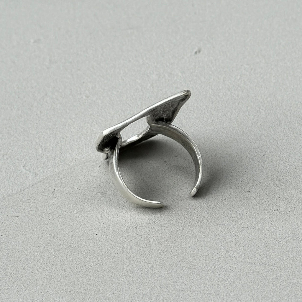 Oversized Abstract Statement Silver Ring