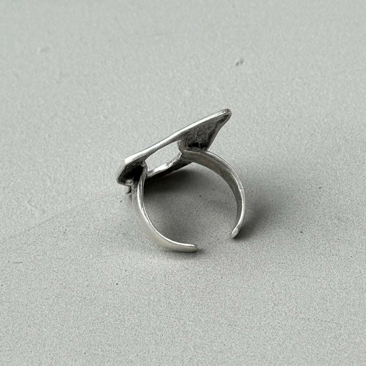 Oversized Abstract Statement Silver Ring